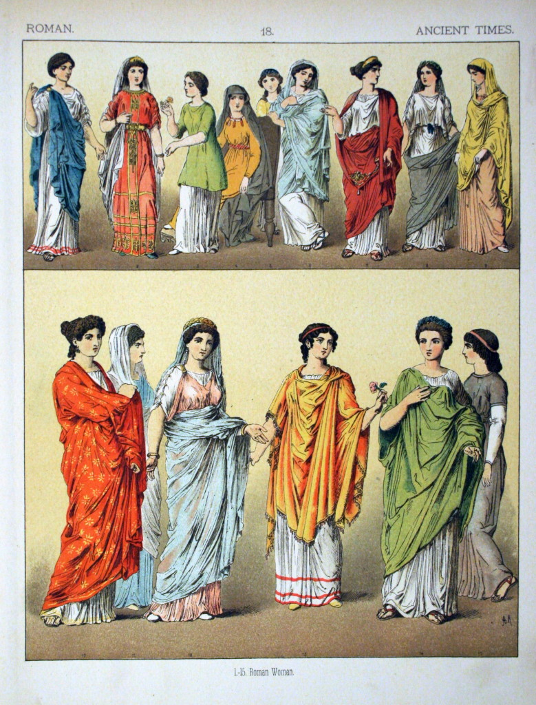 STAROŻYTNOŚĆ Rzymianki - ilustracja brytyjska z XIX wieku